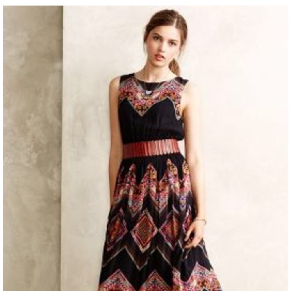Anthropologie Tanvi Kedia Patchworked Midi Dress